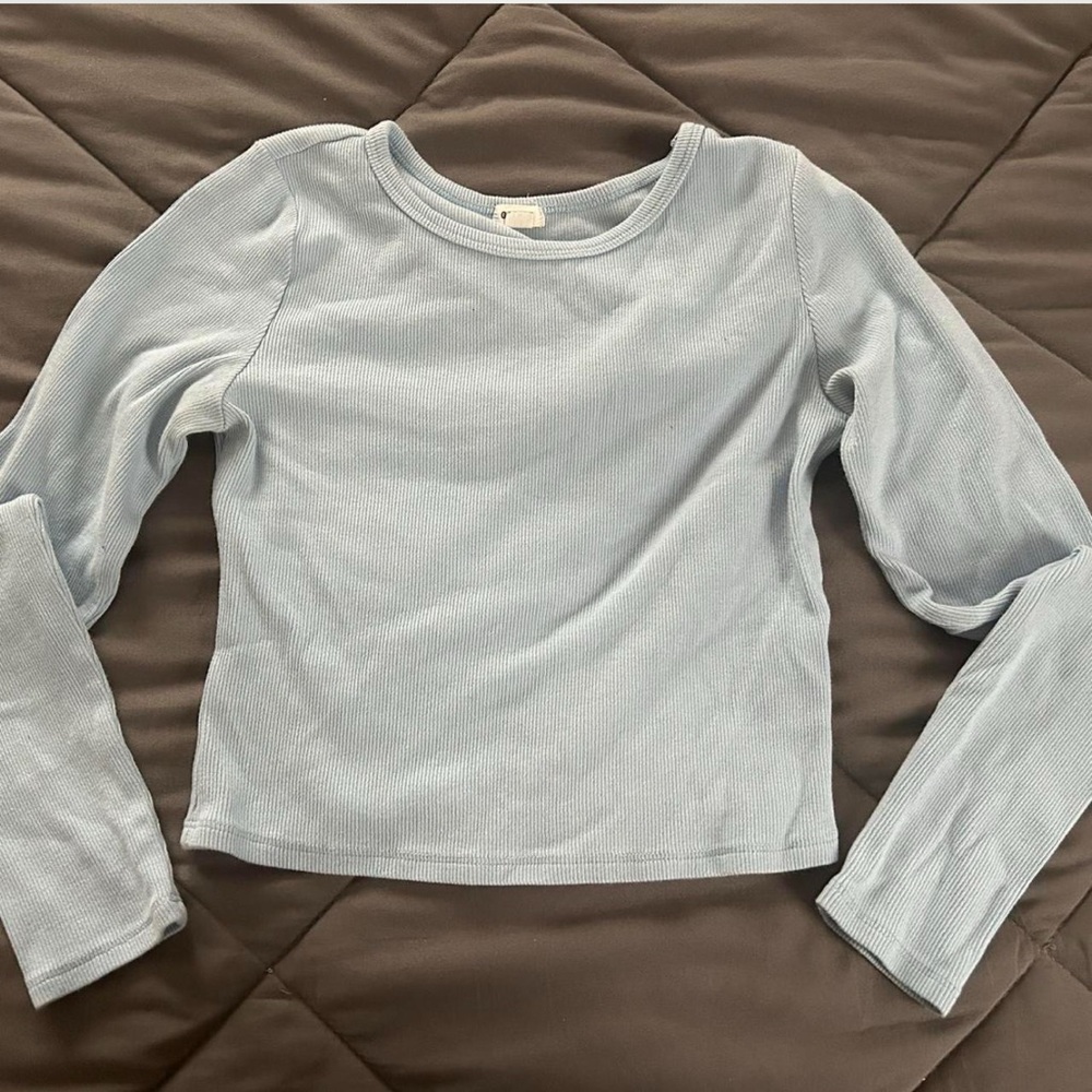 Light Blue Long Sleeve Cropped